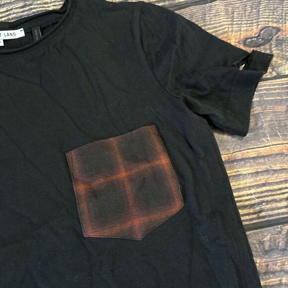 Helmut Lang Womens Distressed Slash 100% Cotton T-Shirt Black W/pockst Size XS - Picture 4 of 8